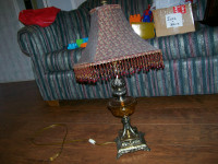 Vintage Metal Table Lamp with shade, excellent condition