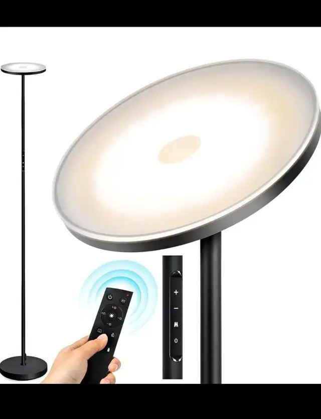 OUTON Floor Lamp, 30W/3000LM LED Modern Torchiere Sky Lamp, Supe in Indoor Lighting & Fans in Hamilton - Image 2