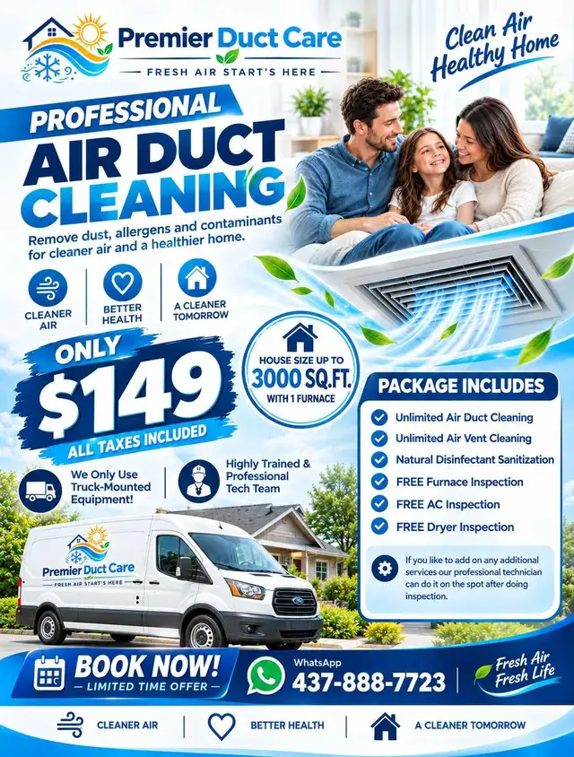 Professional Air Duct Cleaning Service - $149