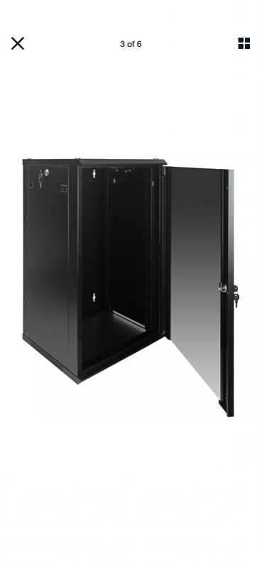 18U Comms.  Network Rack. Glass Door and fan. New in Servers in Calgary - Image 3