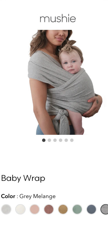 Mushie Organic Cotton Baby Wrap in Strollers, Carriers & Car Seats in Saskatoon - Image 2
