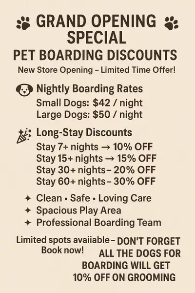 URGENT: Last Minute Christmas Dog Boarding Spots Available, View more