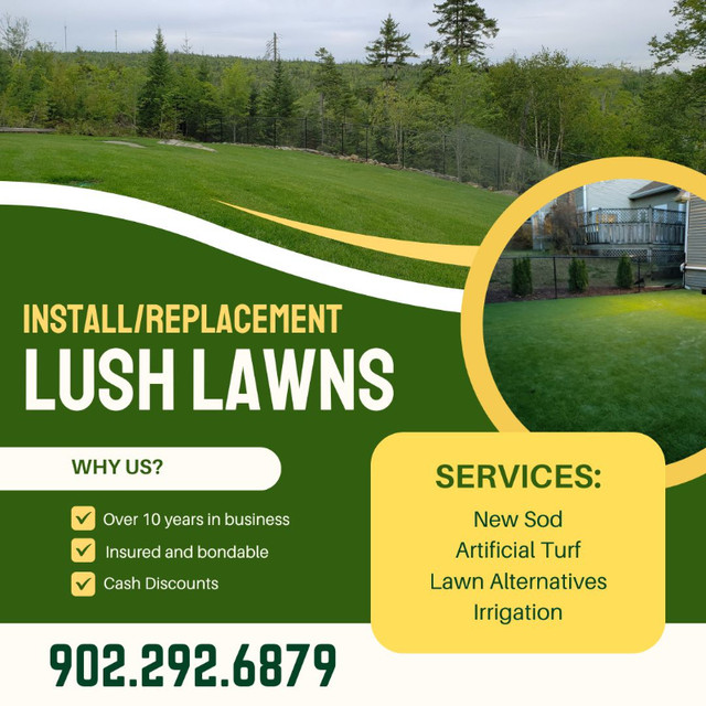Beautiful Lawns - Lawn Replacement, Sodding, Artificial Turf in Lawn, Tree Maintenance & Eavestrough in Dartmouth