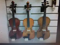 Used and new violins-fiddles in half, 3/4 and full size
