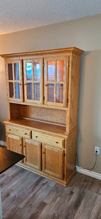 Oak Dresser with interior lighting.