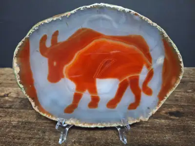 Large agate gemstone slab, View more