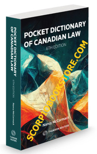 Pocket Dictionary of Canadian Law 6e McCormack 9780779899548