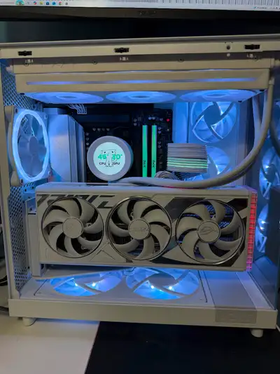 Pc gaming white build  9900x//4080super, View more