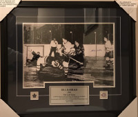 Bill Barilko Signed by Harry Watson Famous Goal Photo Framed