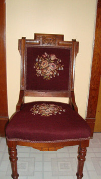 2 ANTIQUE NEEDLEPOINT PARLOUR CHAIRS
