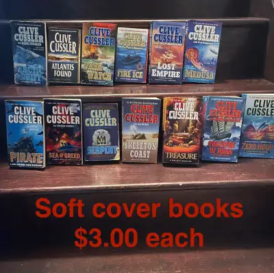 Books, Clive Cussler, Tom Clancy, others, View more