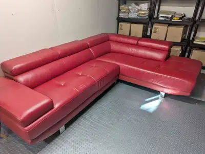 Red Leather Sectional Sofa New, View more