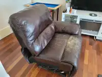 Genuine leather reclining chair 