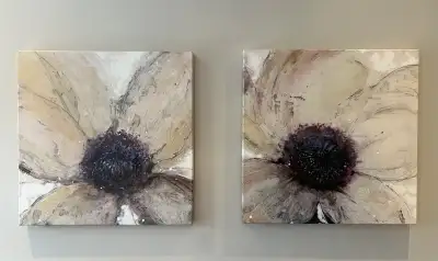 Wall painting - dark purple navy flower, View more