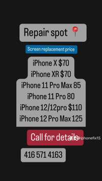 iPhone 11 screen replacement $70