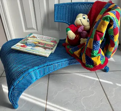 Child's reading/relaxing lounge, quilt, bookworm stuffy, books.., View more