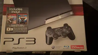 PS3 Slim CIB with 2 controllers, View more