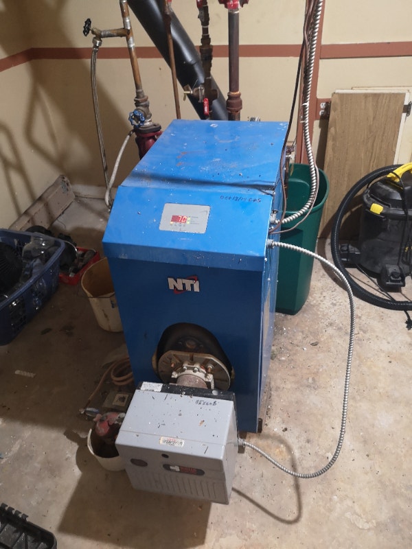 Working Furnace and oil tank and metal chimney for sale Heating, Cooling & Air Cape Breton