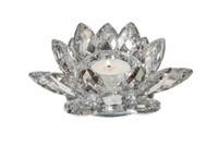 Crystal Lotus tea light candle holder New / Neuf