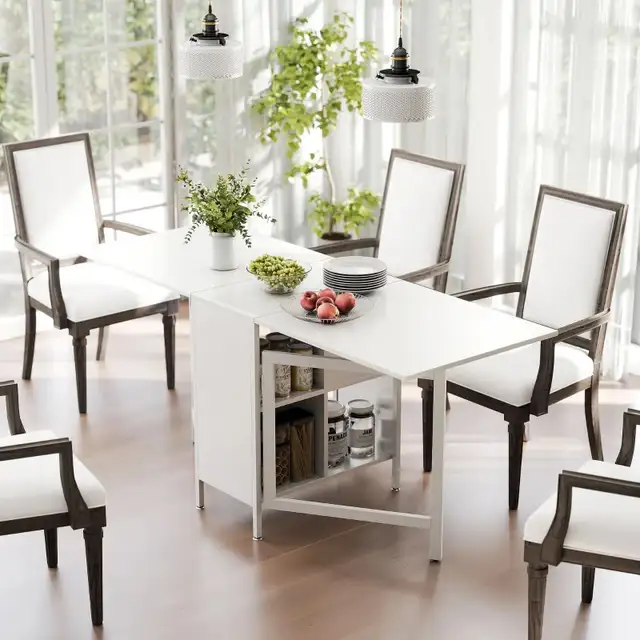 Multi-use Foldable Table with Hideaway Shelves, Drop Leaf Table  in Other Tables in Markham / York Region - Image 7