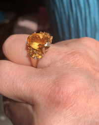 Vintage citrine 10k gold ring