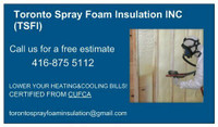 SPRAY FOAM & BLOWN-In insulation call for free quote@ 4168755112