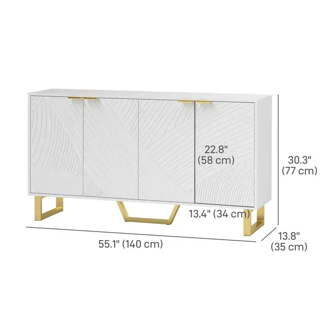 New HOMCOM Sideboard Cabinet with Adjustable Shelves in Hutches & Display Cabinets in City of Toronto - Image 4