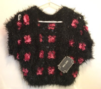 NEW! women's unique funky fuzzy sweater size small