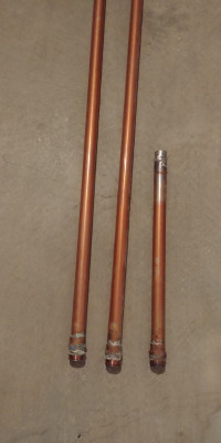 Tuyaux cuivre  1-1/8" 1.25", filé - Copper pipe, elbow, threaded