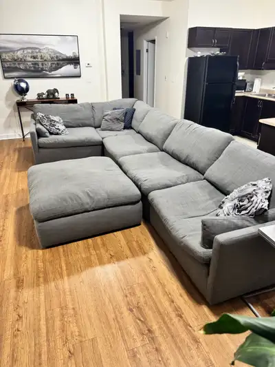 6 piece large feather sectional , View more