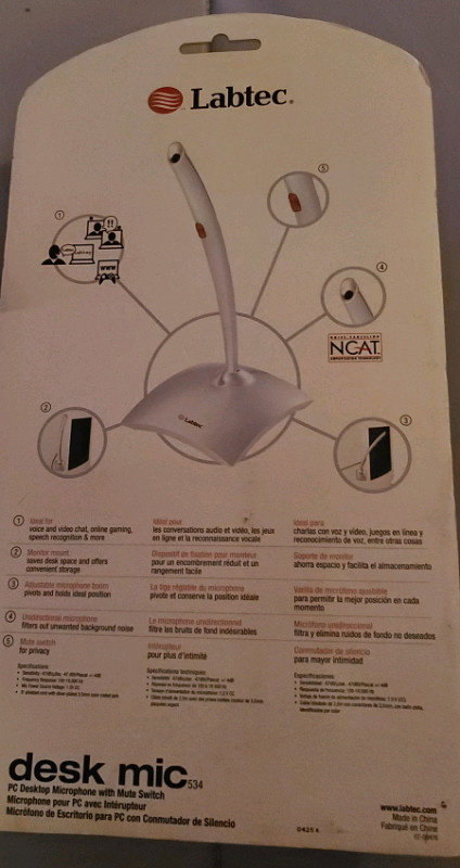 Labtec 534 desk mic desktop microphone.  in Speakers, Headsets & Mics in London - Image 2