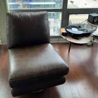 2 REAL Leather Swivel Chairs 