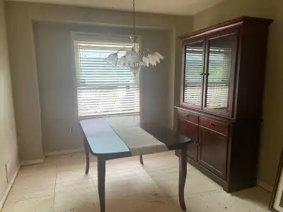 Dining table hutch and chairs, View more