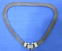 COLLIER VINTAGE EN ARGENT 925/ITALY STERLING CHAIN LINK NECKLACE