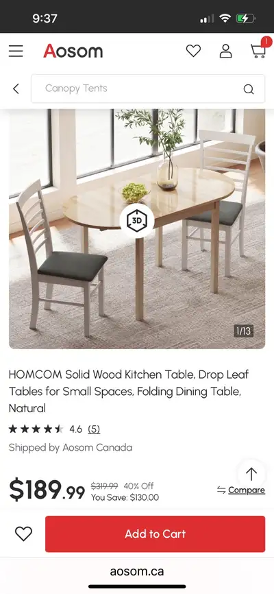 Natural drop leaf solid Wood Kitchen Table, Drop Leaf Tables, View more