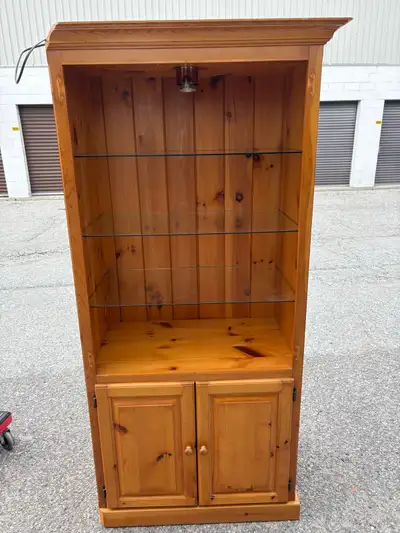 Free delivery used  Display Cabinet with Glass Shelves and Light, View more