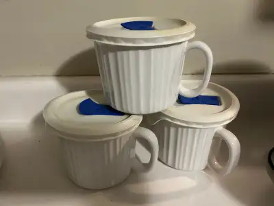 Corning Ware French White 20 oz. Stoneware Mug Plastic Vent $20, View more