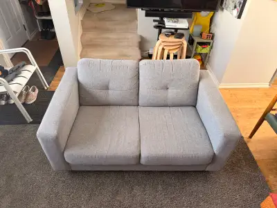 EQ3 Grey Loveseat, View more