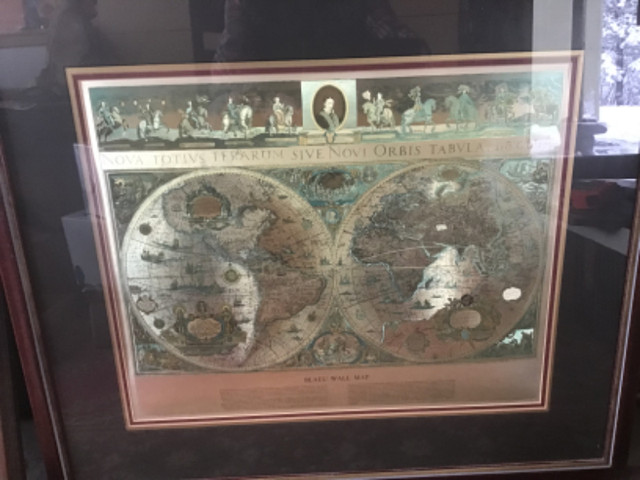 Framed Blaeu Wall Map repro from 1647-1658 in Arts & Collectibles in Bridgewater