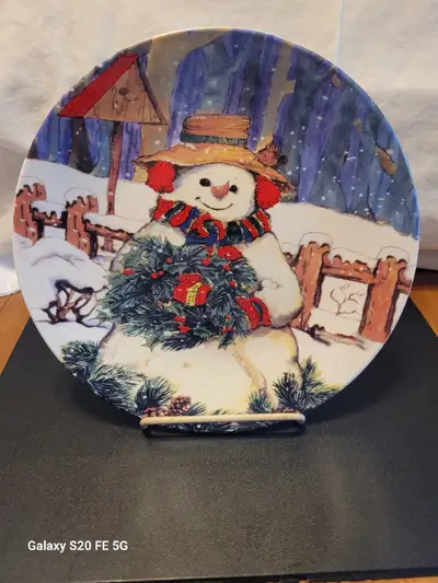 Christmas Decorative Snowman Plate, View more