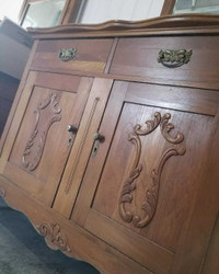 Antique Elm Buffet - Delivery Available 