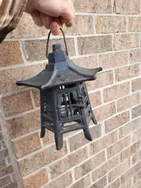 Vintage Cast Iron Candle Holder Japanese Pagoda