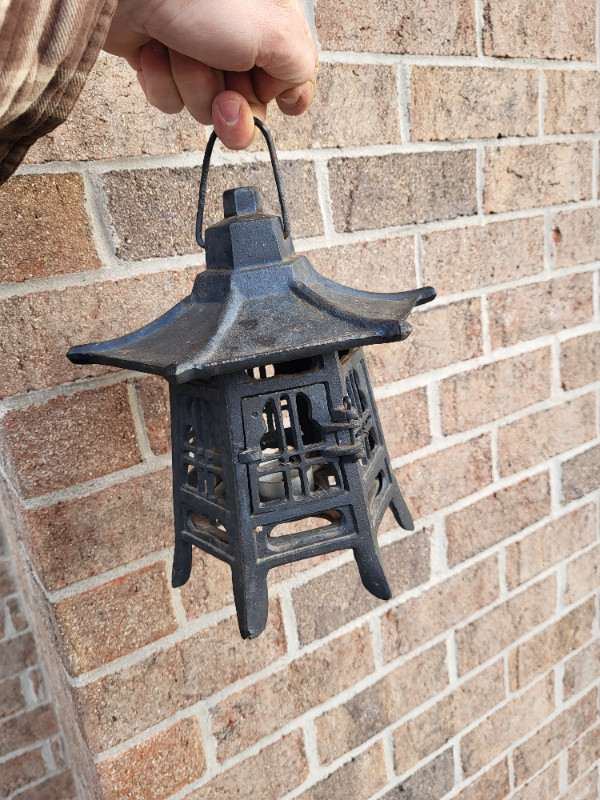 Vintage Cast Iron Candle Holder Japanese Pagoda in Arts & Collectibles in Hamilton