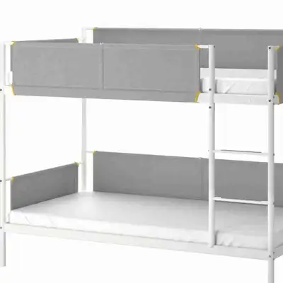 bunk bed frame white/light gray twin, View more