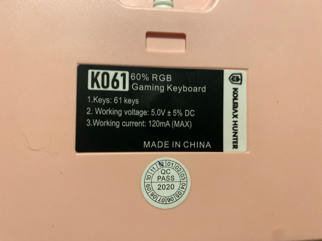 Pink K061 60% RGB Gaming Keyboard in Mice, Keyboards & Webcams in Lethbridge - Image 2