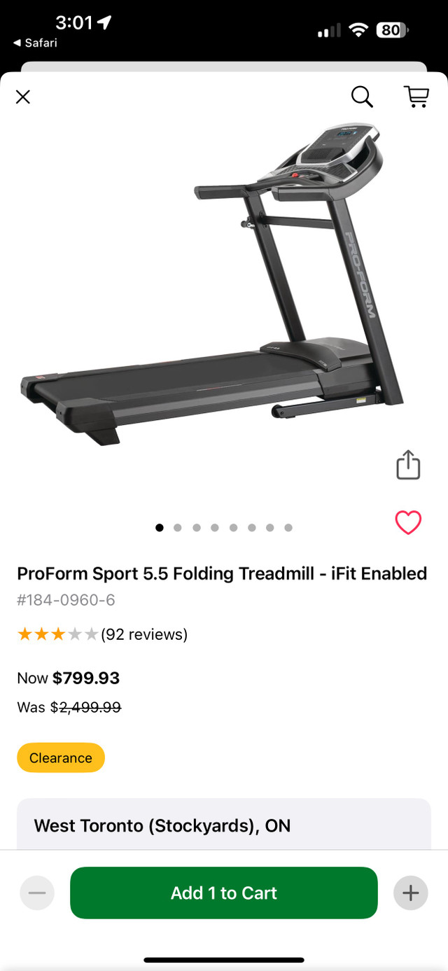 ProForm Sport 5.5 Folding Treadmill | Exercise Equipment | City of Toronto  | Kijiji