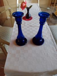 Candle Holders, Cobalt Blue 