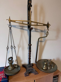 Antique scale with weights