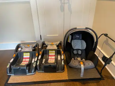 Infant Car Seat & 2 bases— Chicco Key 30, View more