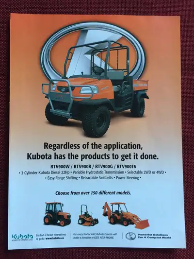 «Regardless of the application, Kubota has the products to get it done» Dimensions : 8 1/4 inches wi...